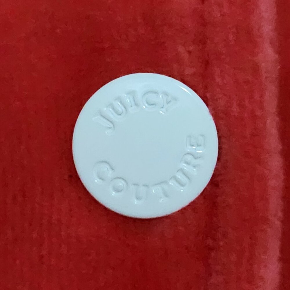 Juicy Couture Black Label Women's S Red Velour Graphic Bomber Varsity Jacket - Picture 7 of 16